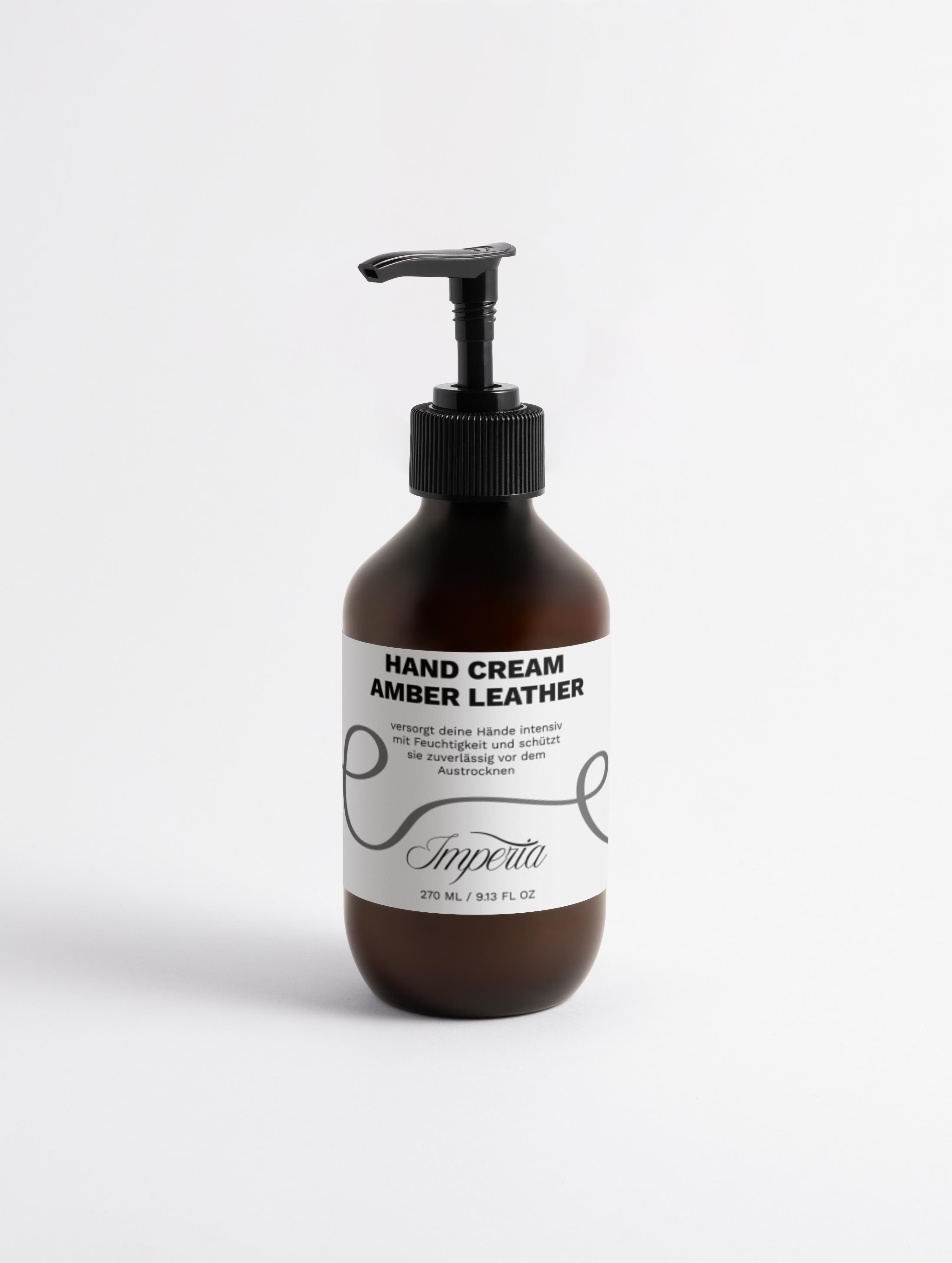 Pflegende Handcreme mit Amber Leather Duft (270 ml)