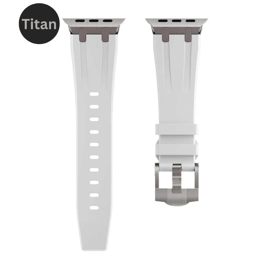 Luxus Kautschuk Titan Armband für Apple Watch Series & Ultra