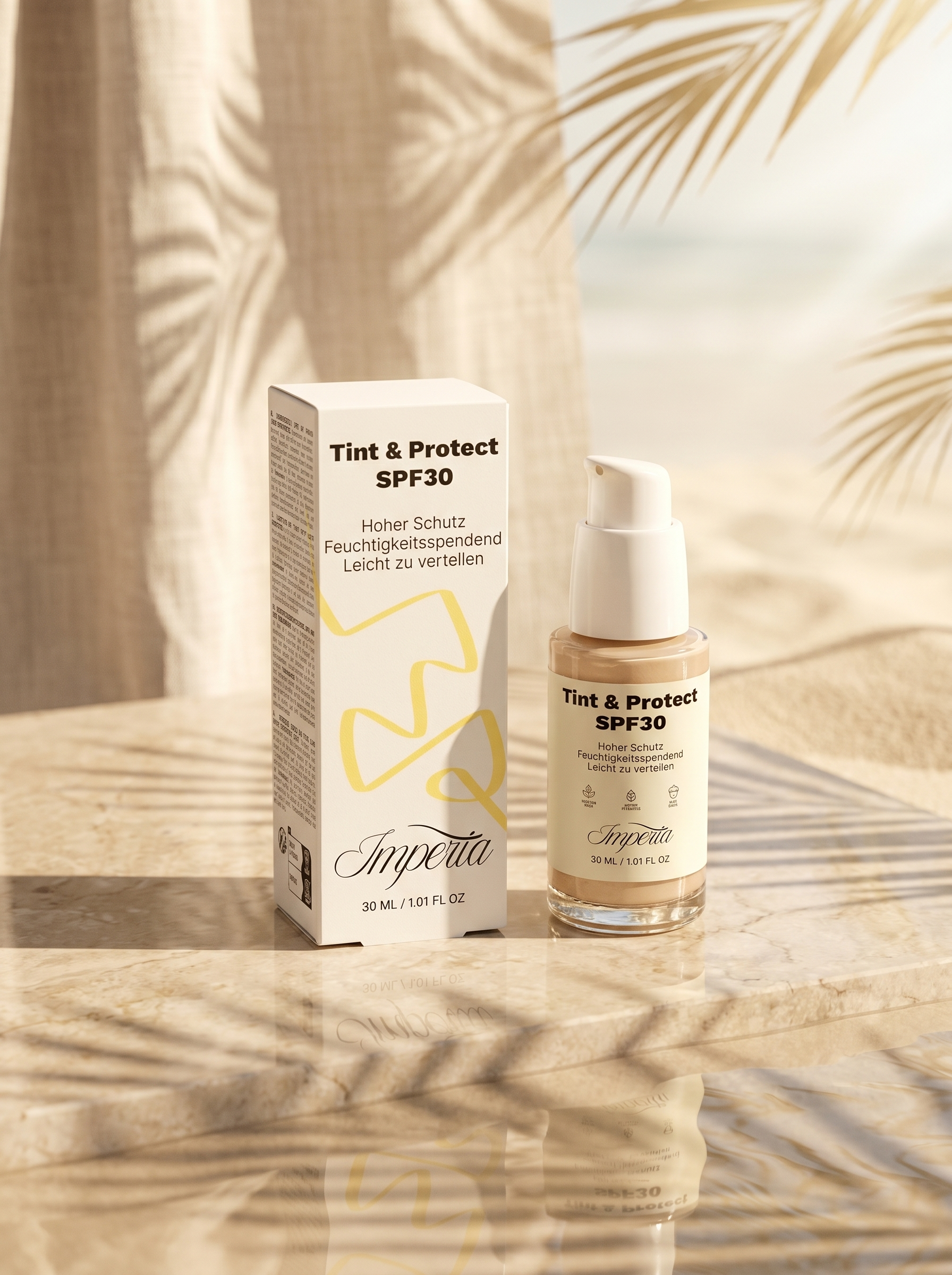 Sonnencreme SPF30 Mit Hyaluronsäure - Getönte Sonnenpflege (30 ml)
